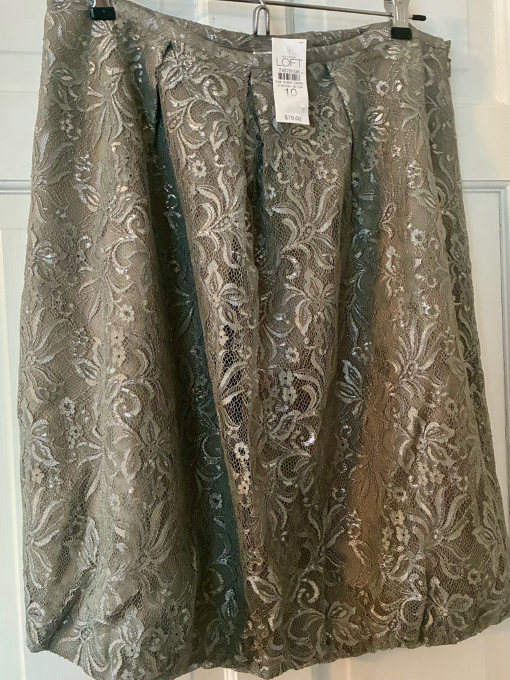 Loft Lace Skirt Silver